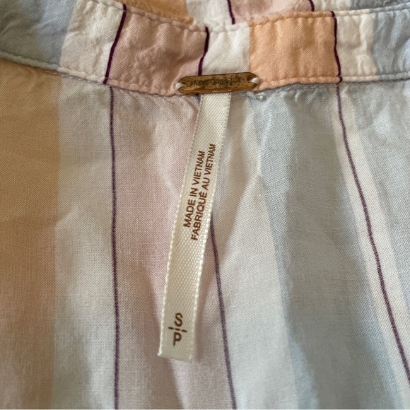 Free People Small ‘MacKenzie Top’ Stripe Sleeveless Wrap BOHO Beach Casual - Picture 8 of 9